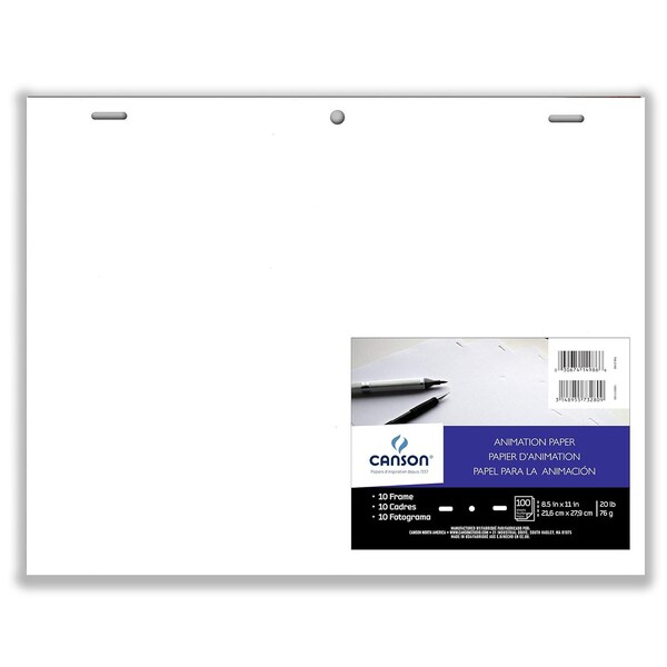 Canson Artist Series Acme Punched Animation 10 Frame Sheet, Bulk Pack, 8.5x11 inch, 100PK C100511183 - main