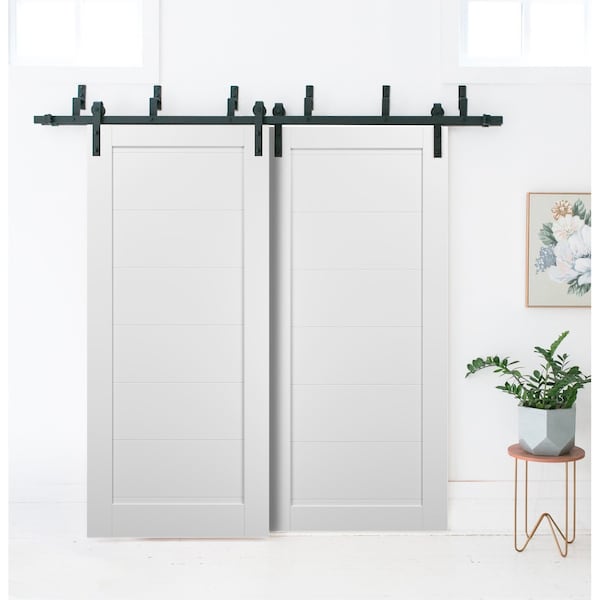 Sartodoors Barn Bypass Interior Door, 36" x 80", White QUADRO4115BBB-WS-36 - main
