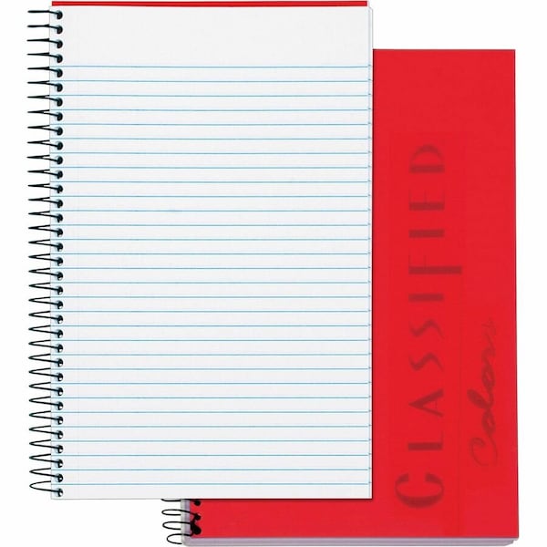 Tops Business Forms TOPS, COLOR NOTEBOOKS, 1 SUBJECT, NARROW RULE, RUBY RED COVER, 8.5 X 5.5, 100PK 73505 - main