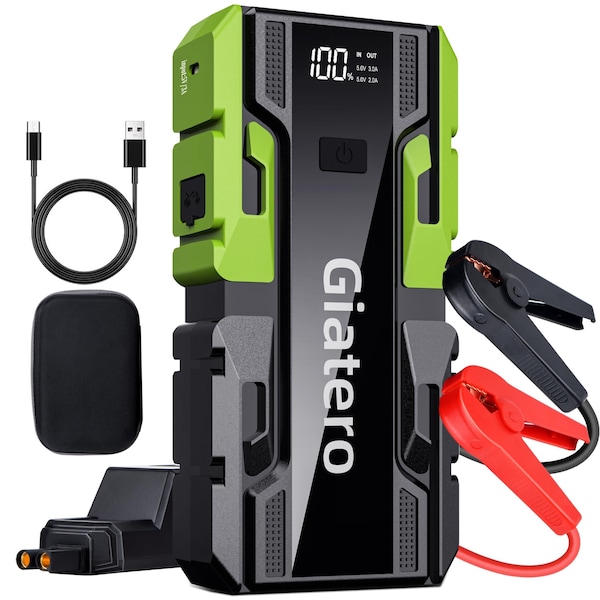 Wrightmaster 4000A Car Jump Starter, 12V Portable Battery Pack with LED Display, LED Light, Power Bank ZR-4000A - main