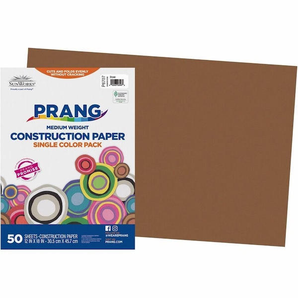 Sunworks Construction Paper, Brown, 50PK PAC6707 - main