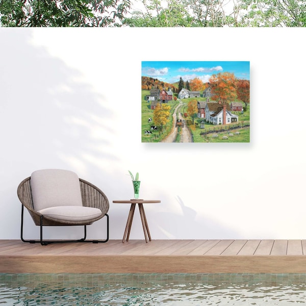 Trademark Fine Art Outdoor Canvas Art Bob Fair Harvest Time Wall Art for Patios, or Gardens ALI66099-OC2432WR - main