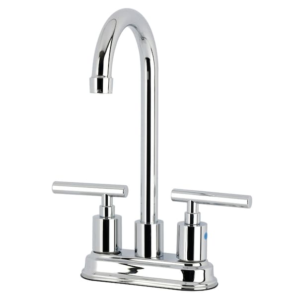 Kingston Brass Double-Handle 4" Centerset Bar Faucet, Polished Chrome KB8491CML - main