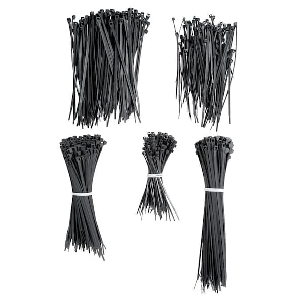 Gardner Bender Cable Tie Assortment, 4 in, 8 in L, Black, Nylon 6/6 71111 - main