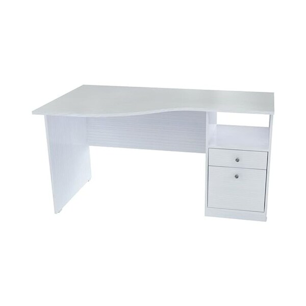 Homeroots 55" White Computer Desk With Two Drawers 249797 - main