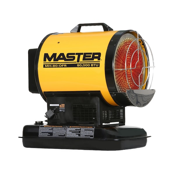 Master Portable Oil and Kerosene Torpedo Heater, 80,000 BtuH, Diesel, Kerosene, 2,000 sq ft Heat Area MH-80-OFR - main