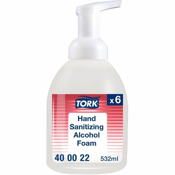 Tork Alcohol Foam Hand Sanitizer, 18 oz Pump Bottle, Unscented, 6PK 400022 - main