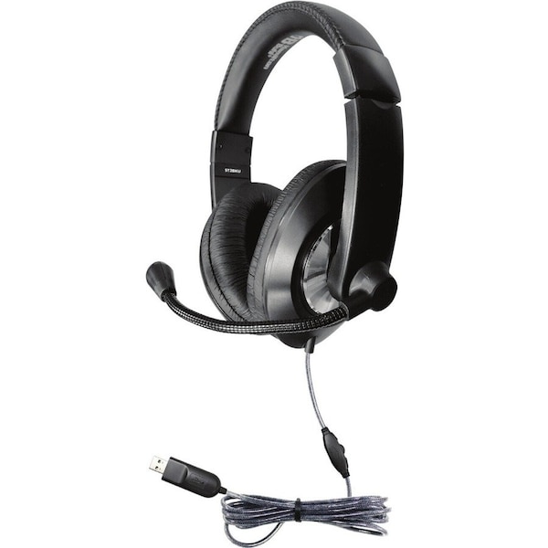 Hamiltonbuhl Hamilton Buhl Smart-Trek Deluxe-Sized Headsets with In-Line Volume Control and USB Plug ST2BKU - main