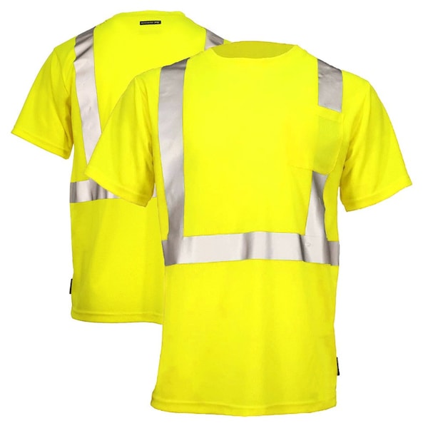 Dome75 Hi-Vis Short Sleeve Shirt, ANSI/ISEA 107-2020 Class 2, Type R, 100% Polyester Birds-Eye Mesh DSS1421 - main