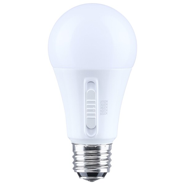 Satco 13.5/10/5 Watt LED A19 3 Way Lamp 27K/3K/35K/4K/5K CCT Lumens Medium Double Contact Base 120 Volt S14404 - main