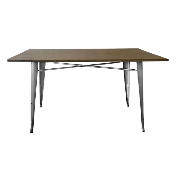 Homeroots 55" Gray Metal Dining Table 555170 - main