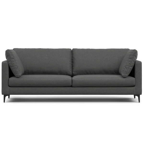 Homeroots 90" Gray Fabric Sofa With Black Legs 641004 - main
