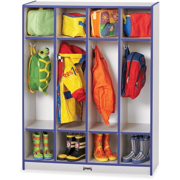 Jonti-Craft Rainbow Accents 4 Section Coat Locker, Blue 0268JCWW003 - main