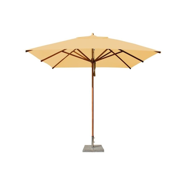 Bambrella 6.5'x10' Rectangular Bamboo Market Umbrella w/2" Pole Diameter-Harvest Wheat Canopy 2mX3m REC-L-HW - main