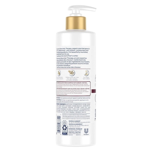 Dove Hair Therapy Strength and Fullness Boost Shampoo, 13.5 Fluid Ounce, 4PK 68642702 - main