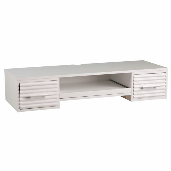Homeroots White Wall Mount Desk with Drawers 402063 - main