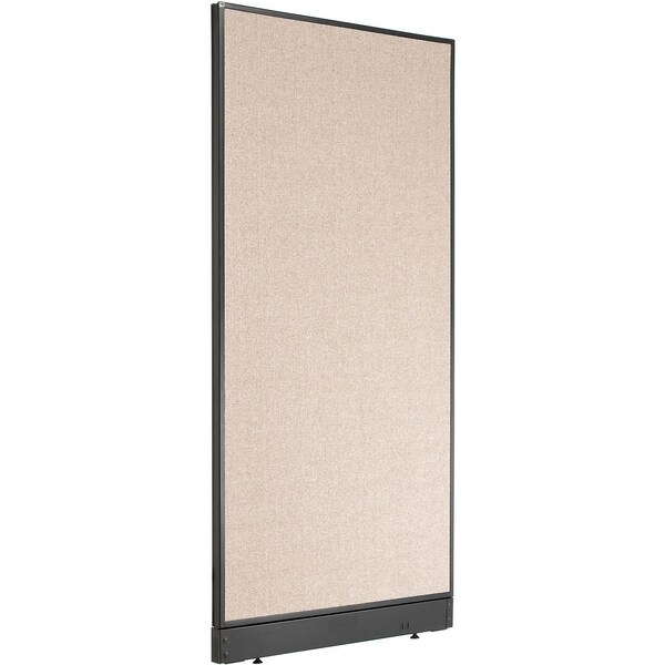 Global Industrial Interion Office Partition Panel with Pass-Thru Cable, 36-1/4"W x 100"H, Tan 695788PTN - main