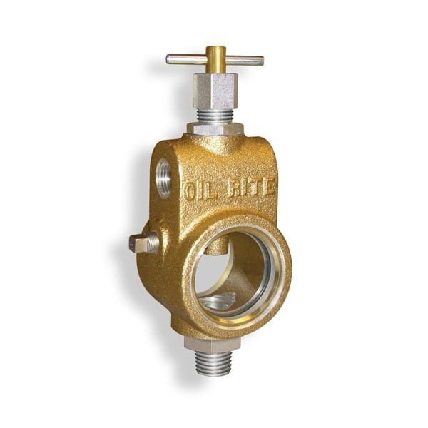 Oil-Rite Universal Sight Feed Valve - T-Handle, 3/8in. Female NPT, 3/8in. Male NPT B2501-2 - main