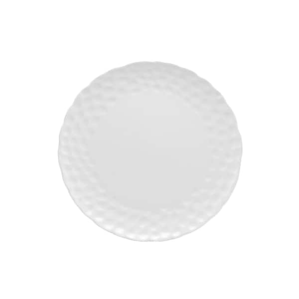 Homeroots White Six Piece Round Pebbled Porcelain Service For Six Dinner Plate Set 483507 - main