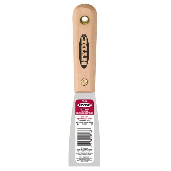 Hyde Stiff Putty Knife, Hardwood Handle - 1.5" Wide. 7160 - main