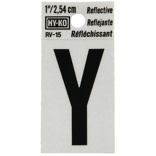 Hy-Ko Letter House Y 1In Refl Blk RV-15/Y - main