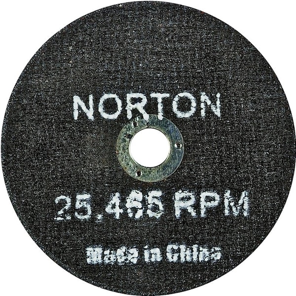 Norton Co Abrasive Cut-Off Wheel, Type 1, 3 in Dia, 1/16 in Thick, 3/8 in Arbor Hole Size, Aluminum Oxide 66252835553 - main