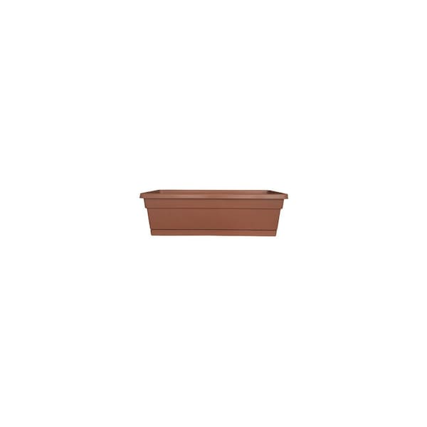 Southern Patio Window Box Planter With Tray, Light Terra Cotta Plastic, 30-In. Olive Green WB3012LT - main