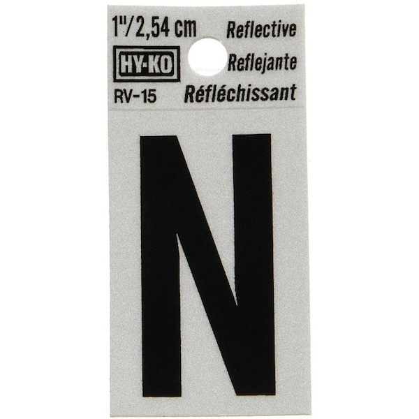 Hy-Ko Letter House N 1In Refl Blk RV-15/N - main