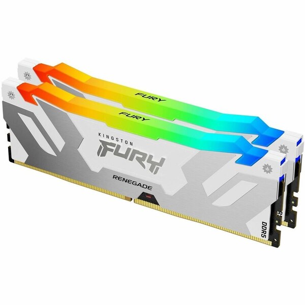 Kingston 32GB 8000MT/S DDR5 CL38 DIMM KIT OF 2 FURY RENEGADE RGB WHITE XMP KF580C38RWAK2-32 - main