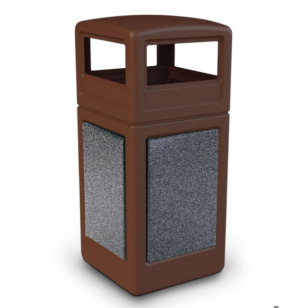 Commercial Zone Products 42-gallon StoneTec Square Dome-Lid, Brown w/ Pepperstone 720422K - main