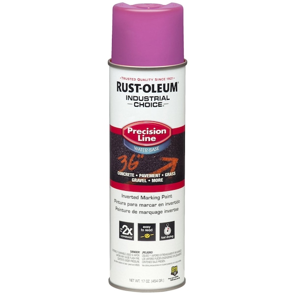 Rust-Oleum M1800 System Precision Line Inverted Marking Paint, Safety Purple, 17 oz 1868838 - main