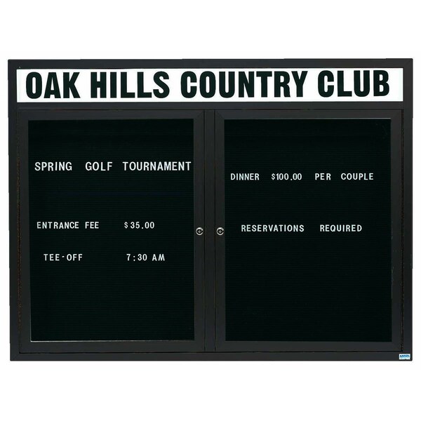 Aarco Outdoor Enclosed Directory w/ Al Frame Header, Bronze Anodized, 48''Hx60''W OADC4860HBA - main