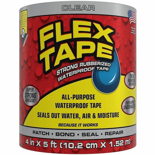 Flex Tape Flex Seal Family of Products Flex Tape 4 in. W X 5 ft. L Clear Waterproof Repair Tape TFSCLRR0405 - main