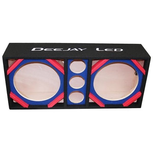 Deejay Led Two 12-in Woofers plus Three Tweeters BLUE Empty Chuchera Speaker Enclosure D12T3BLUE - main