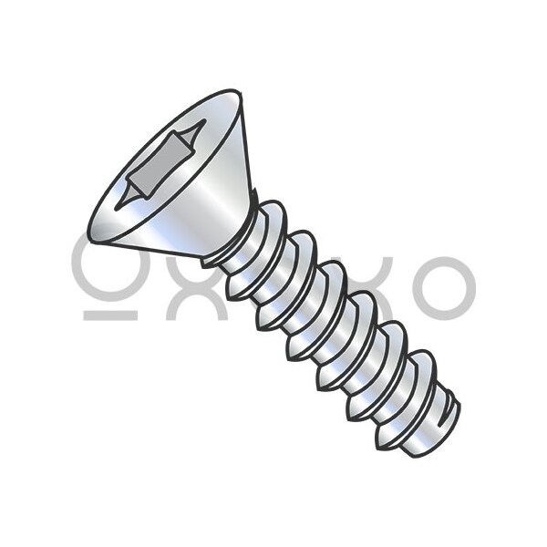 Oxoxo 6-20X3/8 Six Lobe Flat Self Tapping Screw Type B Fully Threaded Zinc and Bake, 10000PK 394288 - main