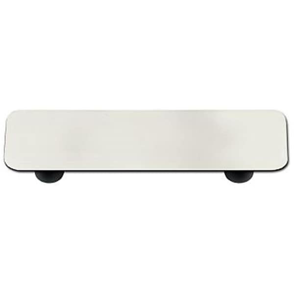 Palacedesigns White Rectangle Glass Cabinet Pull - Black Post PA949736 - main