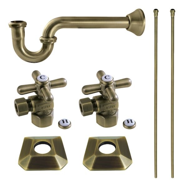 Kingston Brass Plumbing Sink Trim Kit with P-Trap, Antique Brass KPK130P3 - main