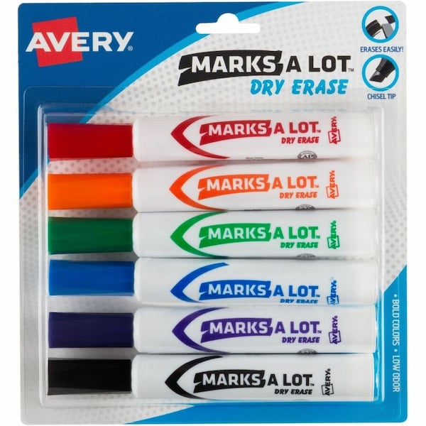 Avery Marks A Lot Desk-Style Dry Erase Ma, PK6 24432 - main