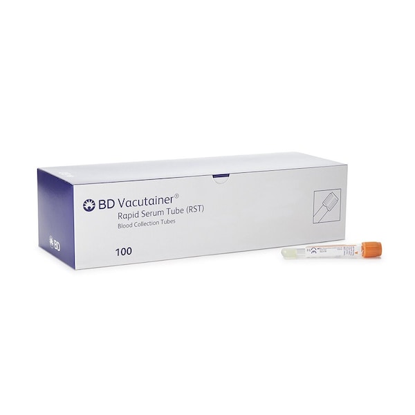 Bd Vacutainer Venous BC Tube, Clot Activator Additive, 5mL, Hemogard PET Tube, 100PK 368774 - main