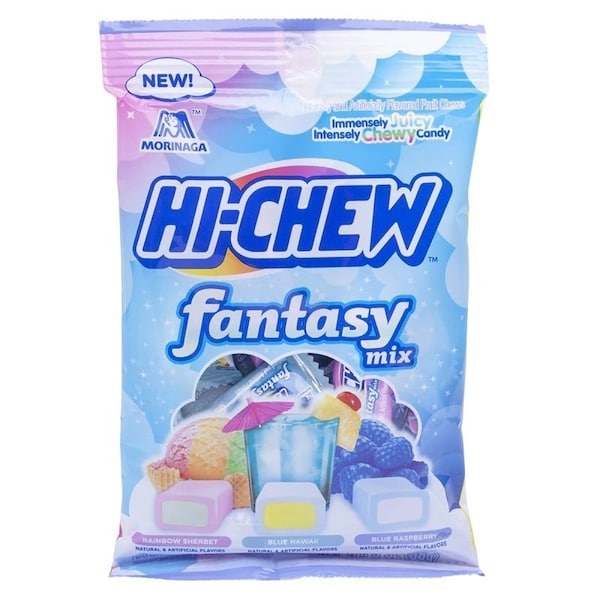 Hi-Chew Fantasy Mix Chewy Candy, Blue Hawaii, Blue Raspberry, Rainbow Sherbet, 3 oz Bag 744238 - main