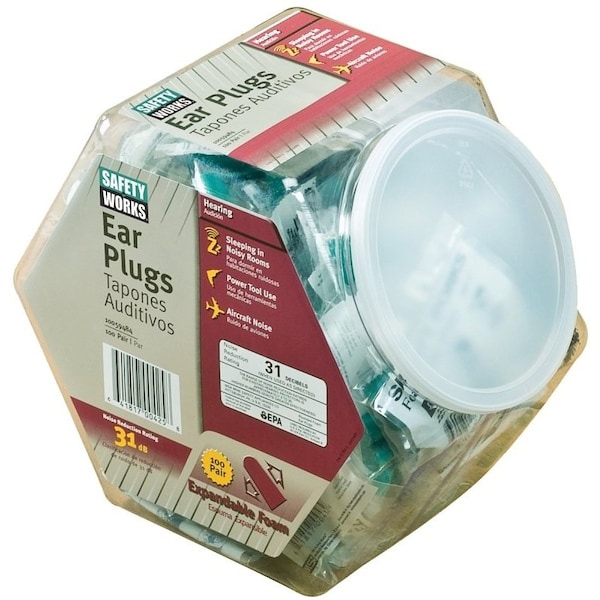 Msa Safety SAFETY WORKS Ear Plugs, 32 dB NRR 10059484 - main