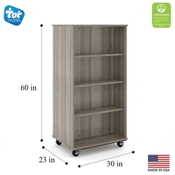 Tot Mate Mobile Wood Cabinet, Shadow Elm, 30 in W x 30 in L x 60 in H x 23 in D TMM611A.M0W92 - main