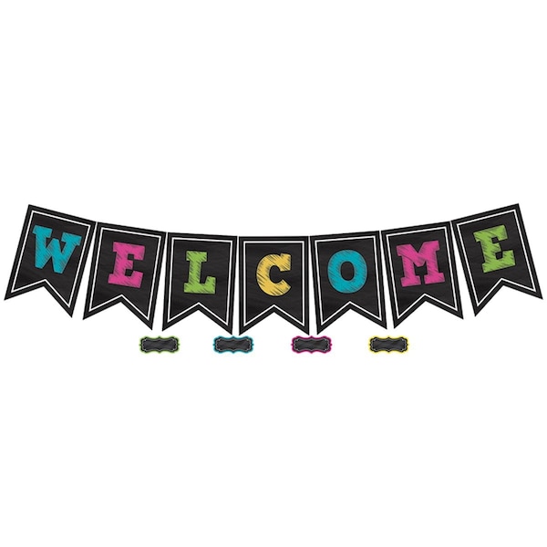 Roomfactory Chalkboard Brights Pennants Welcome, 2PK RO3481789 - main