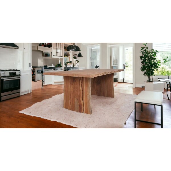 Homeroots 71" Brown Rectangular Solid Wood Dining Table 379798 - main