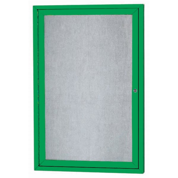 Aarco Outdoor Enclosed Bulletin Board w/ Al Frame, Powder Coated Green, 48''Hx36''W ODCC4836RG - main