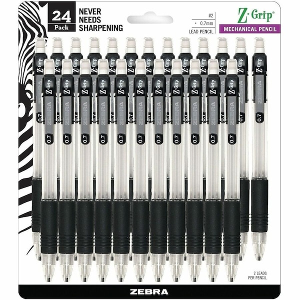 Zebra Pen Z-Grip Mechanical Pencil 0.7mm Black 24pk 15241 - main