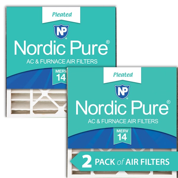 Nordic Pure 20x20x5 Pleated Air Filter, High Capacity, Electrostatically Charged Synthetic Media, MERV 14, 2 PK 20x20x5ABM14-2 - main