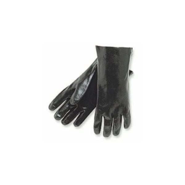 Mcr Safety Economy Dipped PVC Gloves, Large 14 in, Black, 12PK 127-6300 - main