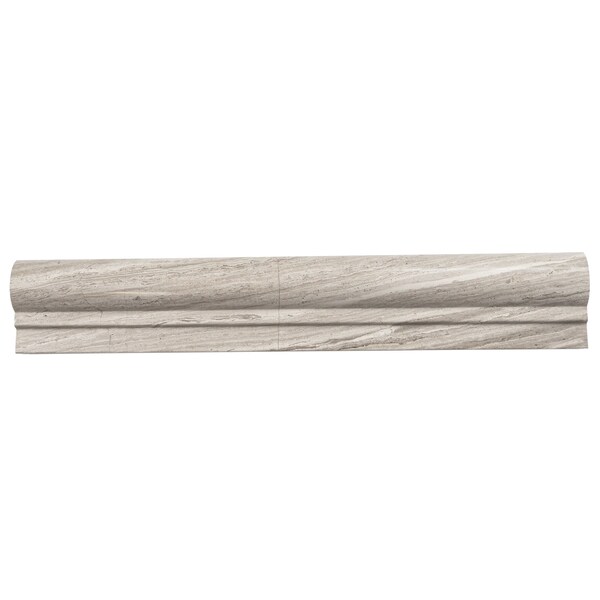 Apollo Tile Wooden Gray 2x12 Marble Polished Chair Rail Tile Trim 1.67 sqft/case, 10PK APLMGR882PA - main