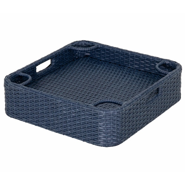 Sunjoy 24 in. x 24 in. Wicker floating pool tray, Navy F403000911 - main